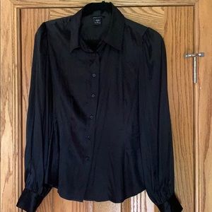Moda International Black Silk Dress Shirt